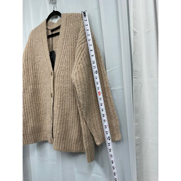 NWT Jenni Kayne (M) Oversized Taupe/Tan Wool Blend Cocoon Knit Cardigan $345 - Picture 12 of 12